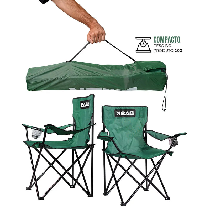 Cadeira dobrável portátil para acampamento com bolsa de transporte